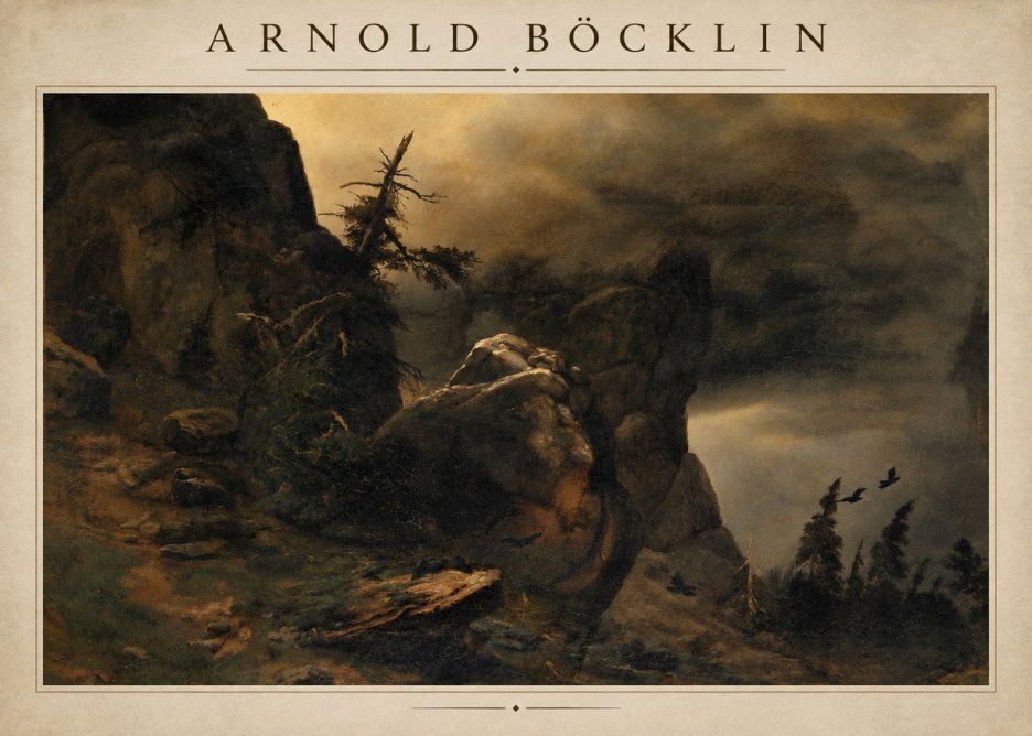 Arnold Böcklin Felsabhang Mit Wettertannen No4 - Plakat