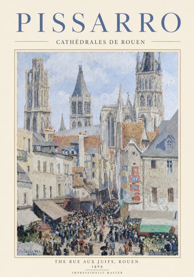 Pissarro The Rue Aux Juifs, Rouen No1 - Plakat