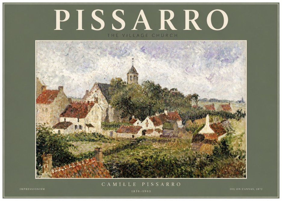 Pissarro French Village Landscape No3 - Plakat