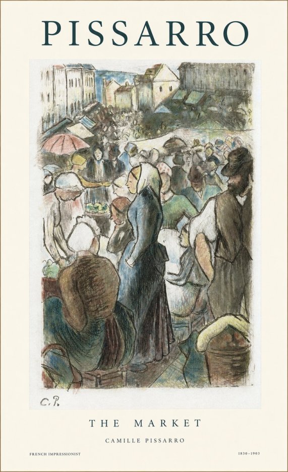 Pissarro The Market I No1 - Plakat