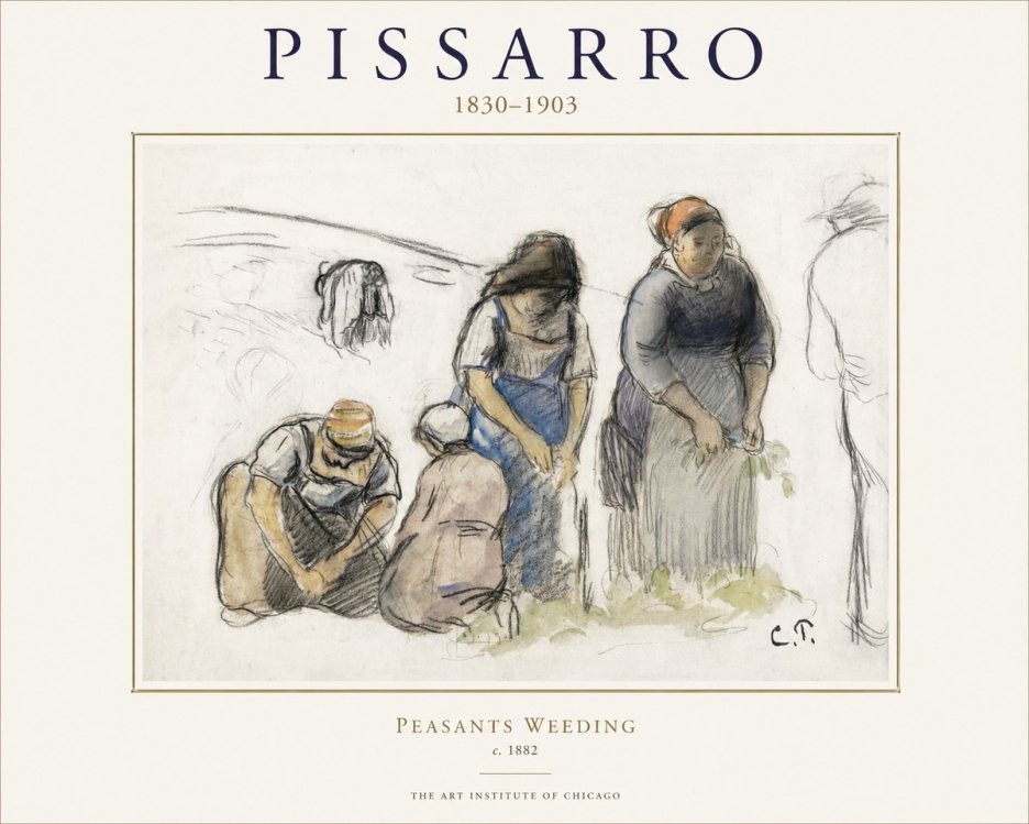 Pissarro Peasants Weeding No1 - Plakat