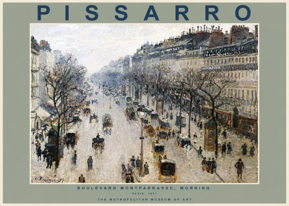 Pissarro Boulevard Montparnasse, Morning No2 - Plakat