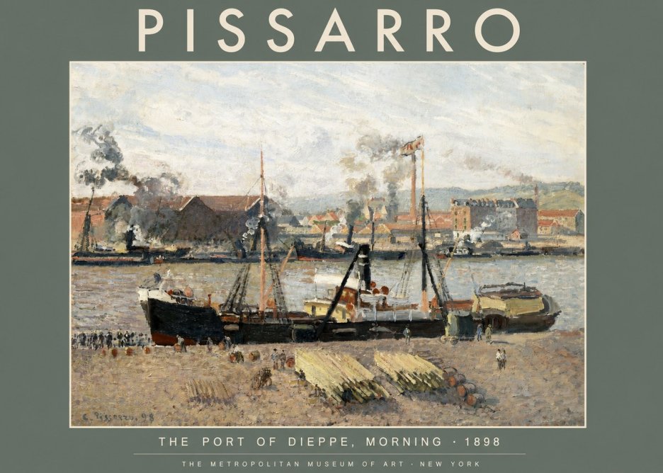 Pissarro The Port of Dieppe, Morning · 1898 No2 - Plakat