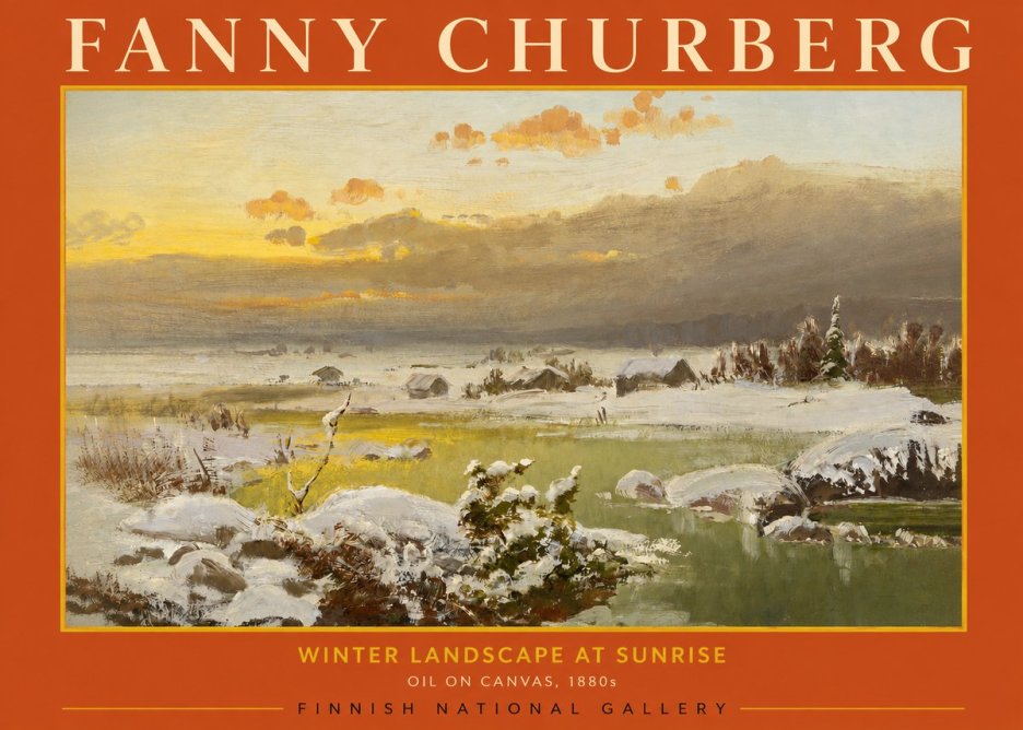 Fanny Churberg Winter Landscape at Sunrise No2 - Plakat