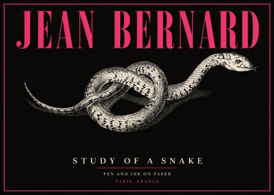 Jean Bernard Study of a Snake No5 - Plakat