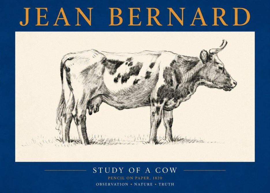 Jean Bernard Study of a Cow XX No5 - Plakat