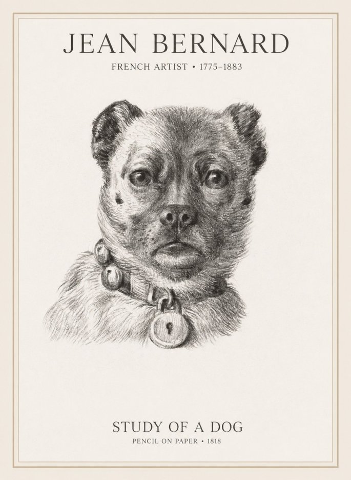 Jean Bernard Study of a Dog IV No1 - Plakat