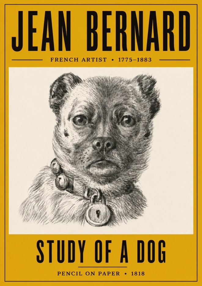 Jean Bernard Study of a Dog IV No6 - Plakat