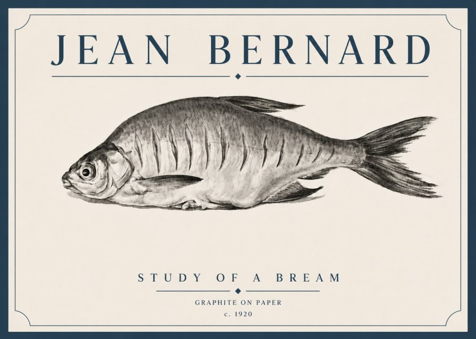 Jean Bernard Study of a Bream No5 - Plakat