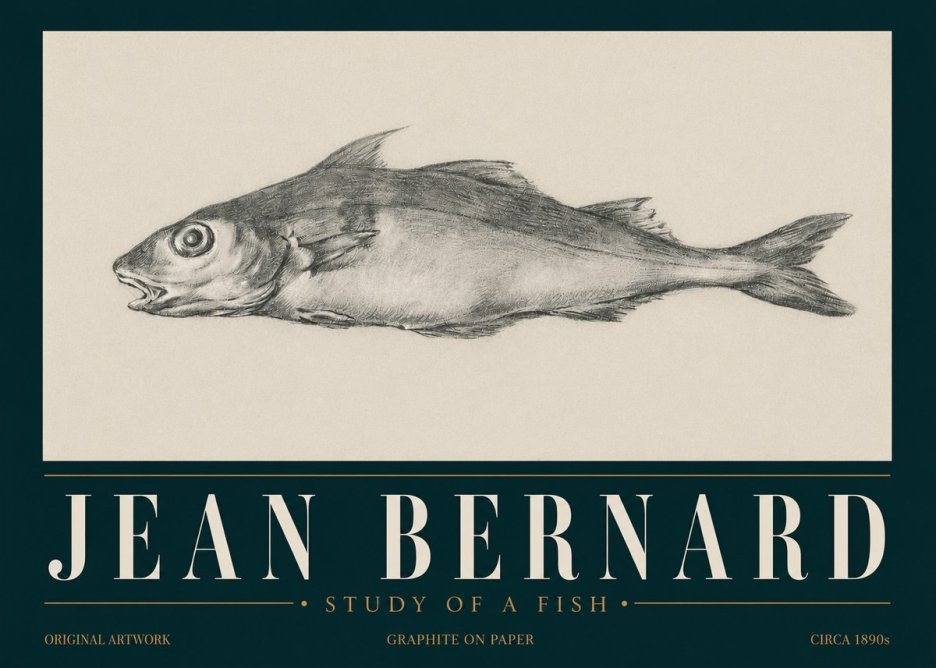 Jean Bernard Fish Study I No6 - Plakat