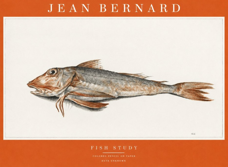 Jean Bernard Fish Study II No1 - Plakat