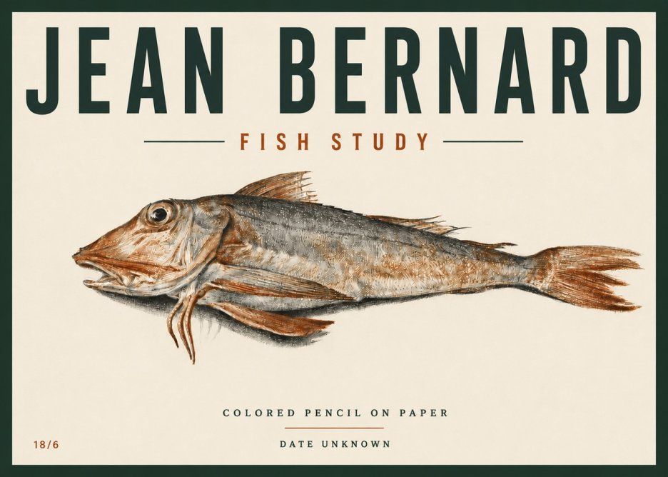 Jean Bernard Fish Study II No6 - Plakat