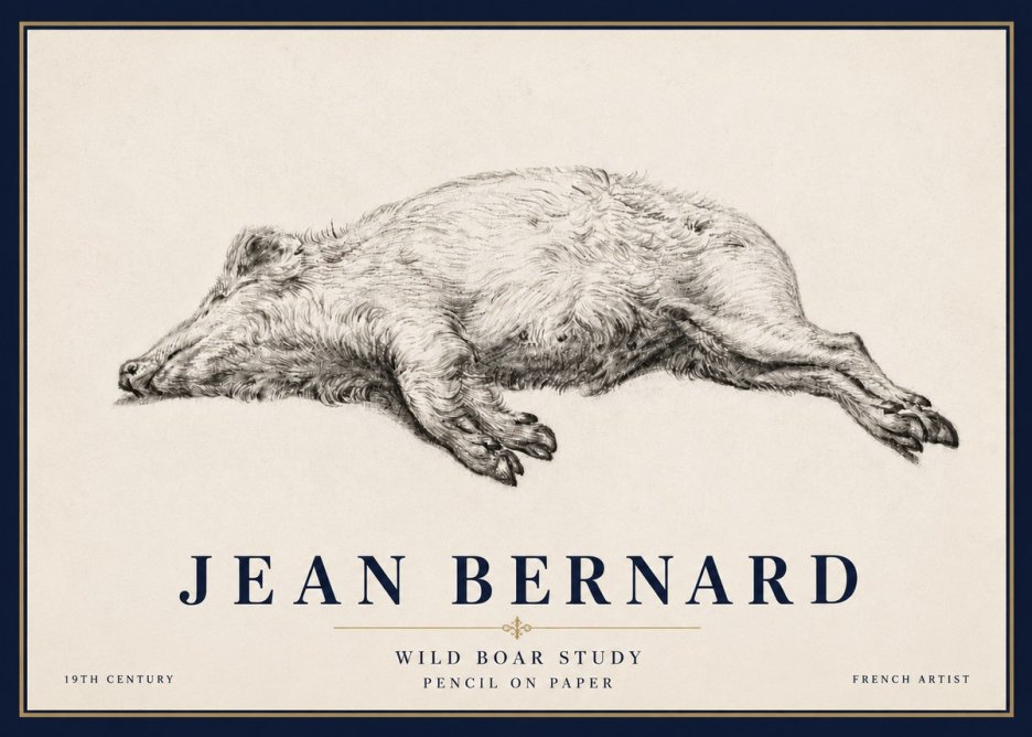 Jean Bernard Wild Boar Study No6 - Plakat