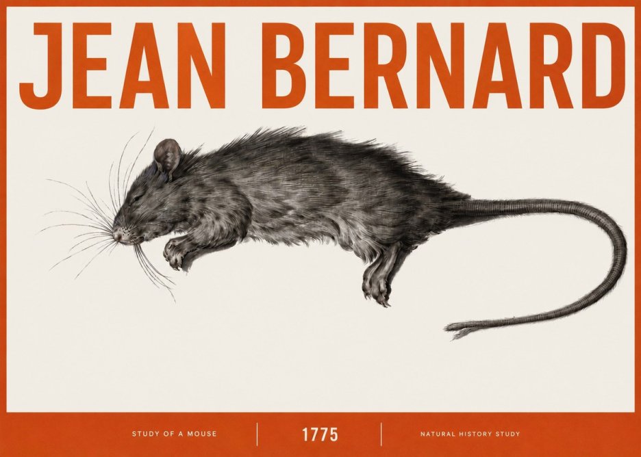 Jean Bernard Study of a Mouse II No3 - Plakat