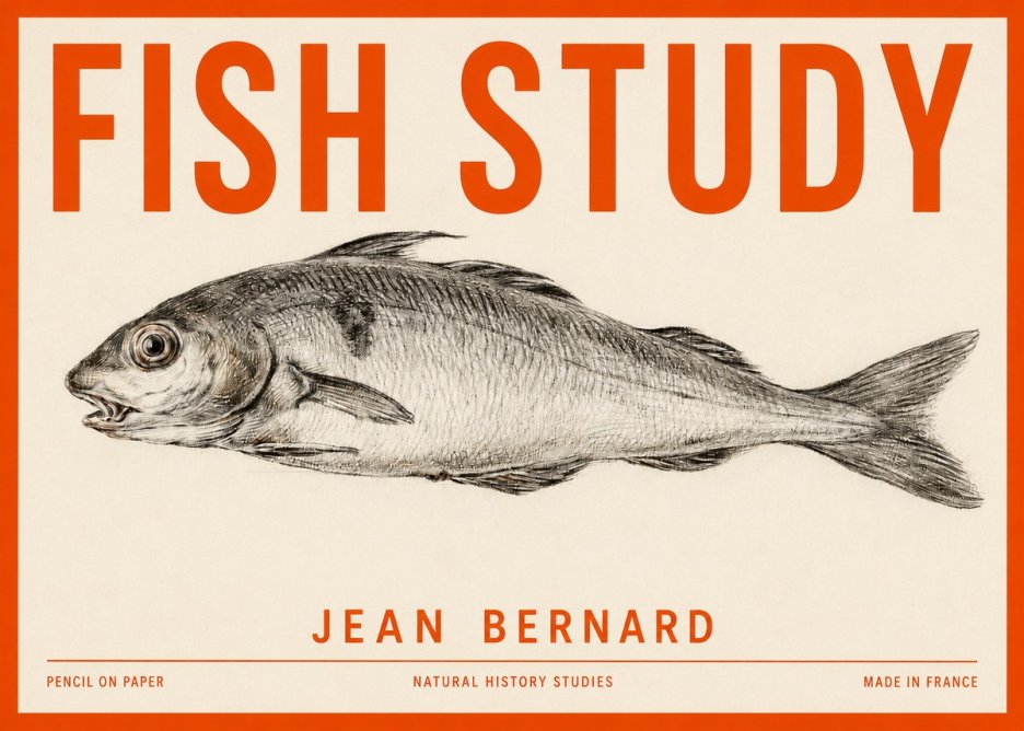Jean Bernard Fish Study III No2 - Plakat