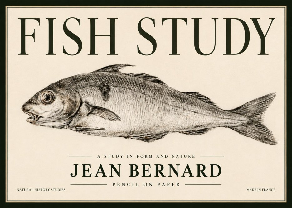 Jean Bernard Fish Study III No6 - Plakat