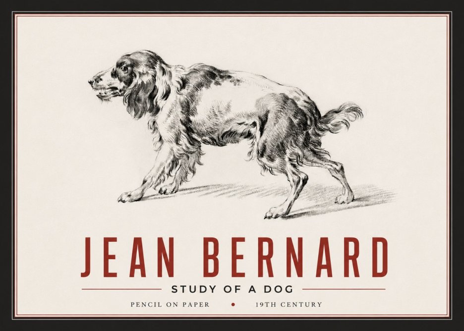 Jean Bernard Study of a Dog V No6 - Plakat