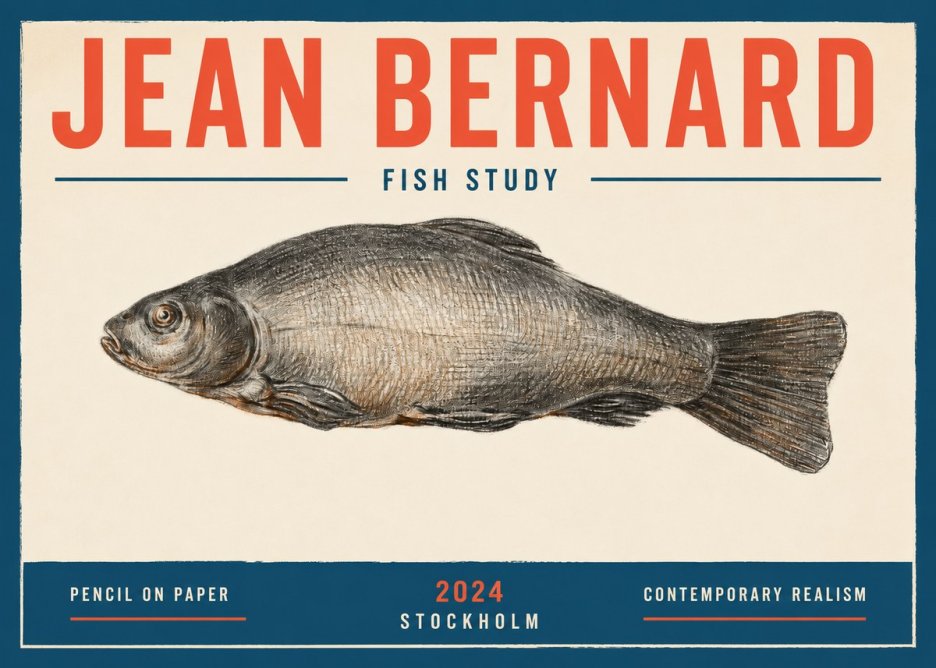 Jean Bernard Fish Study IV No2 - Plakat