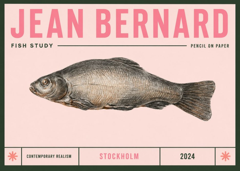 Jean Bernard Fish Study IV No3 - Plakat