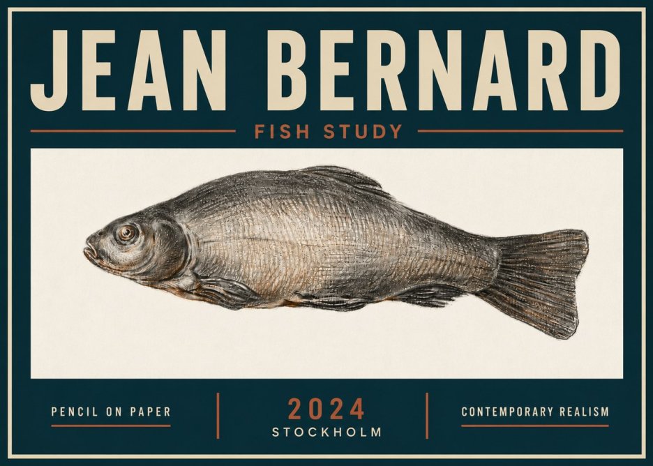 Jean Bernard Fish Study IV No5 - Plakat