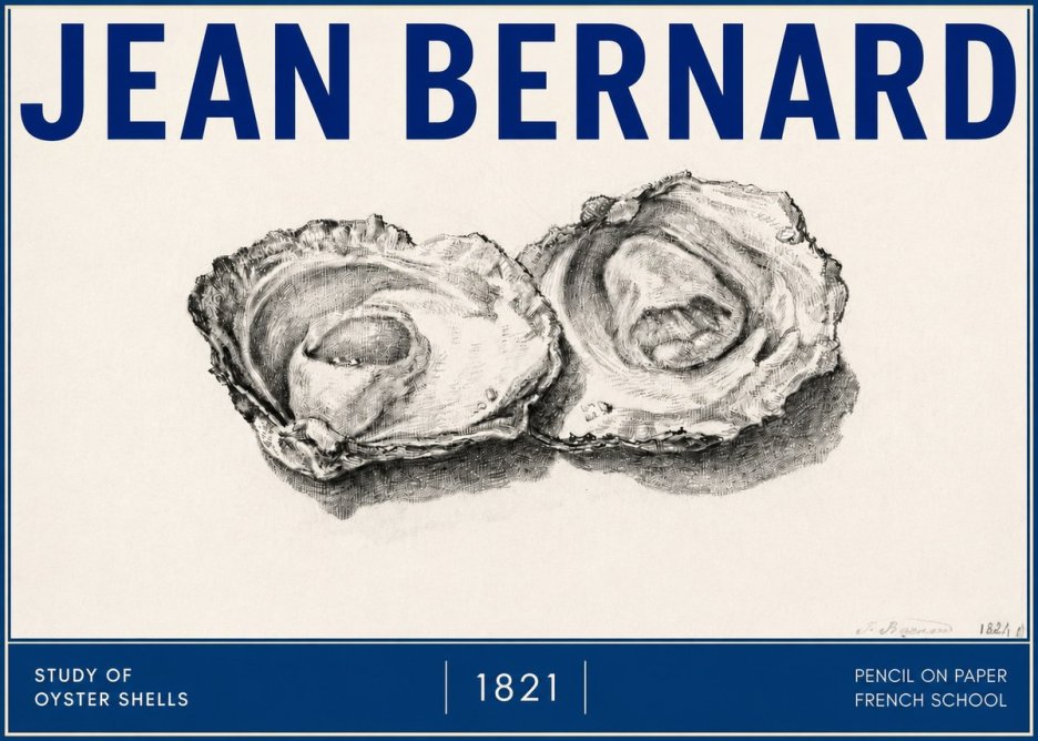 Jean Bernard Study of Oyster Shells No4 - Plakat