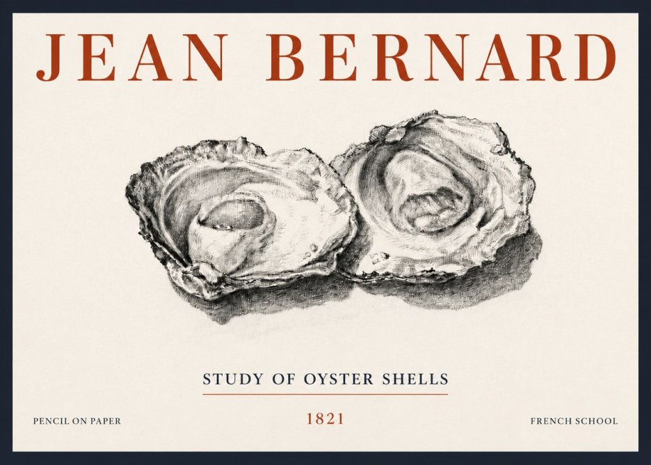 Jean Bernard Study of Oyster Shells No5 - Plakat
