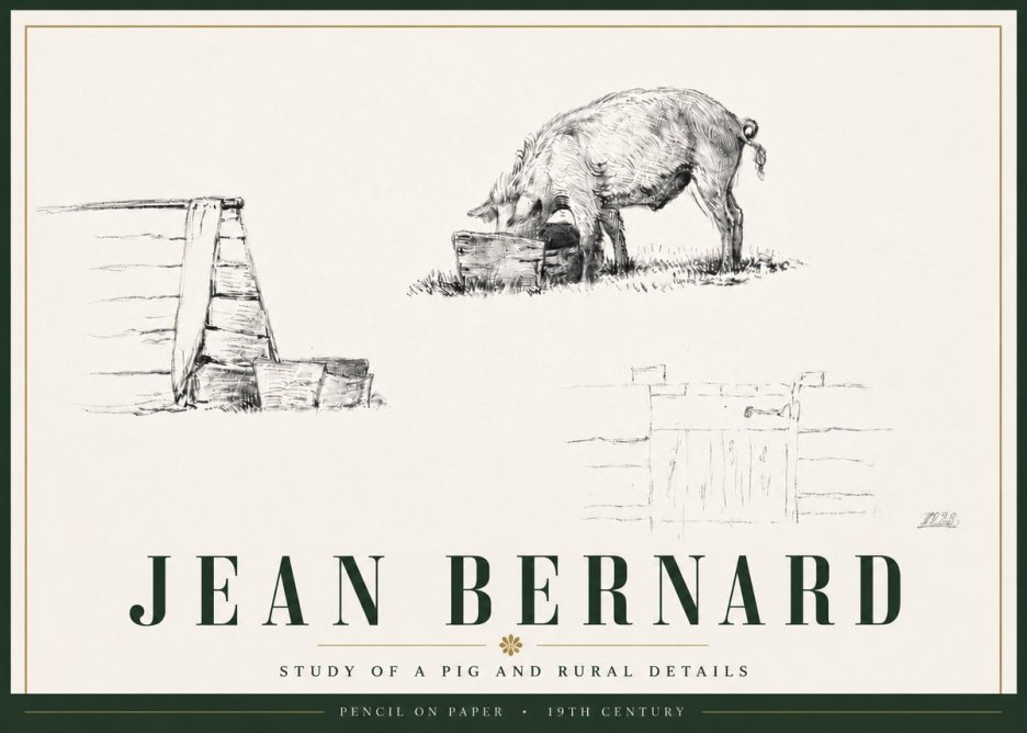 Jean Bernard Pig Study No6 - Plakat