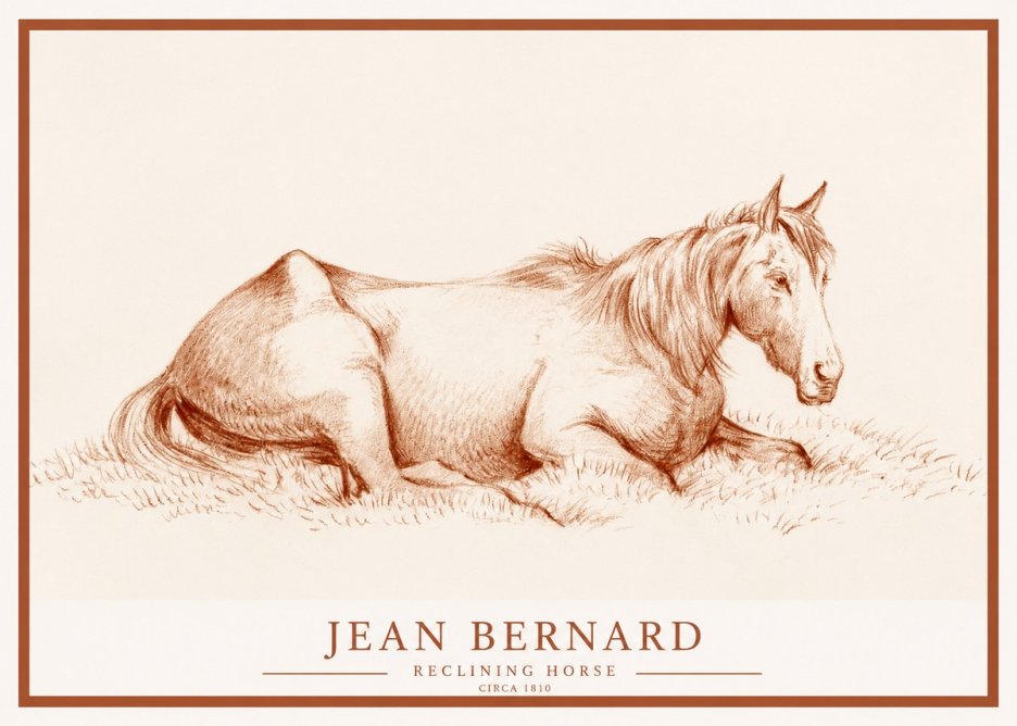 Jean Bernard Reclining Horse No1 - Plakat