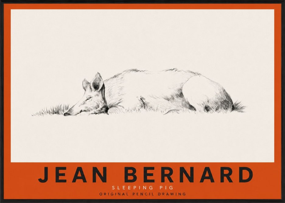 Jean Bernard Sleeping Pig II No3 - Plakat
