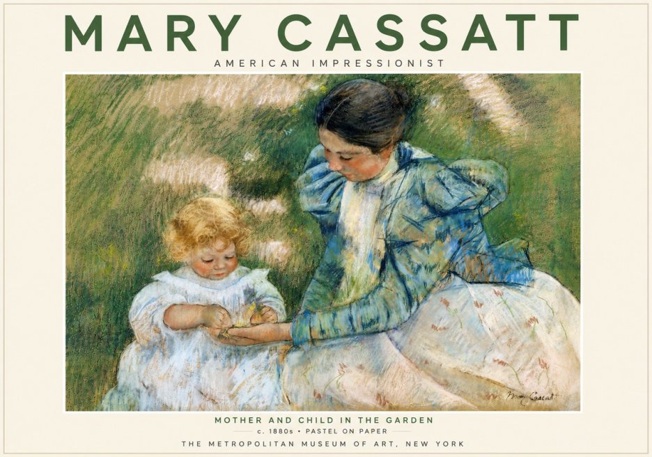 Mary Cassatt Mother and Child in the Garden No5 - Plakat