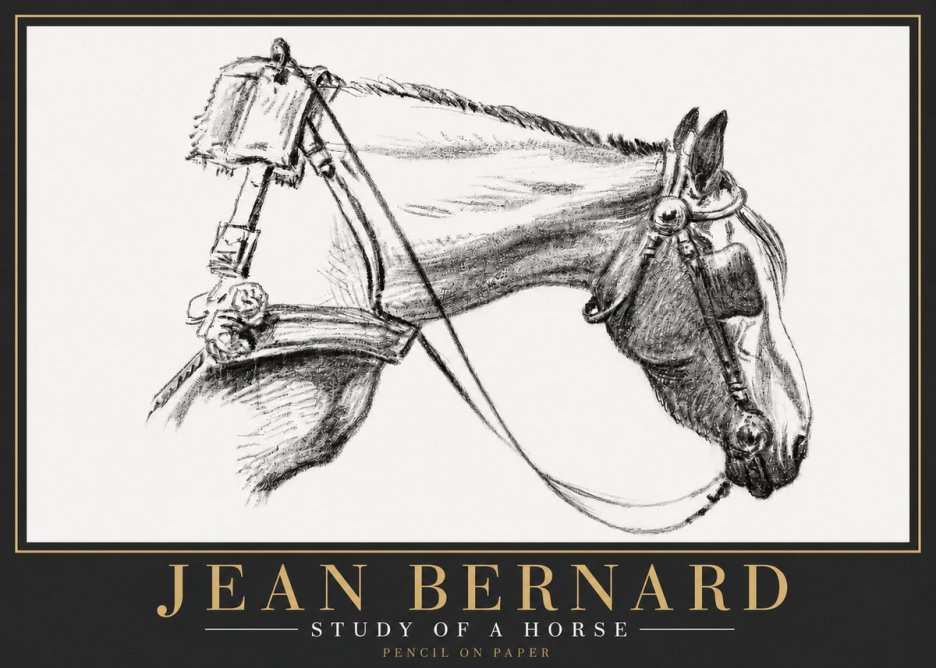 Jean Bernard Study of a Horse XVIII No6 - Plakat