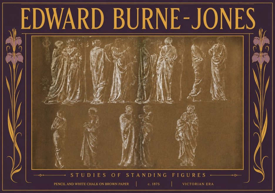 Edward Burne-Jones Studies of Standing Figures No5 - Plakat