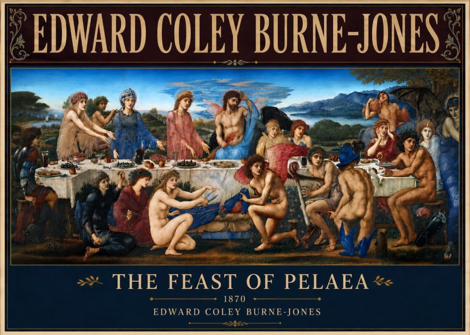 Edward Burne-Jones The Feast of Pelaea No4 - Plakat