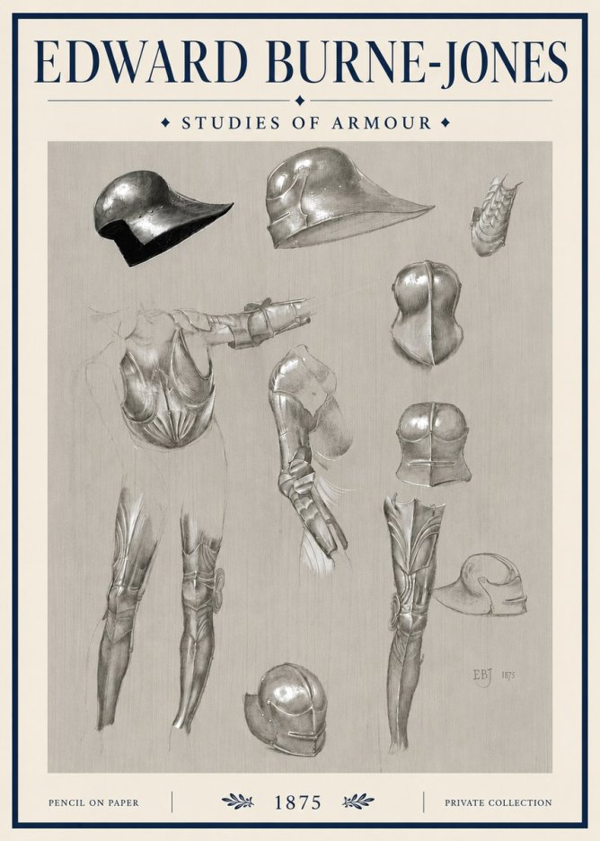 Edward Burne-Jones Studies of Armour No4 - Plakat