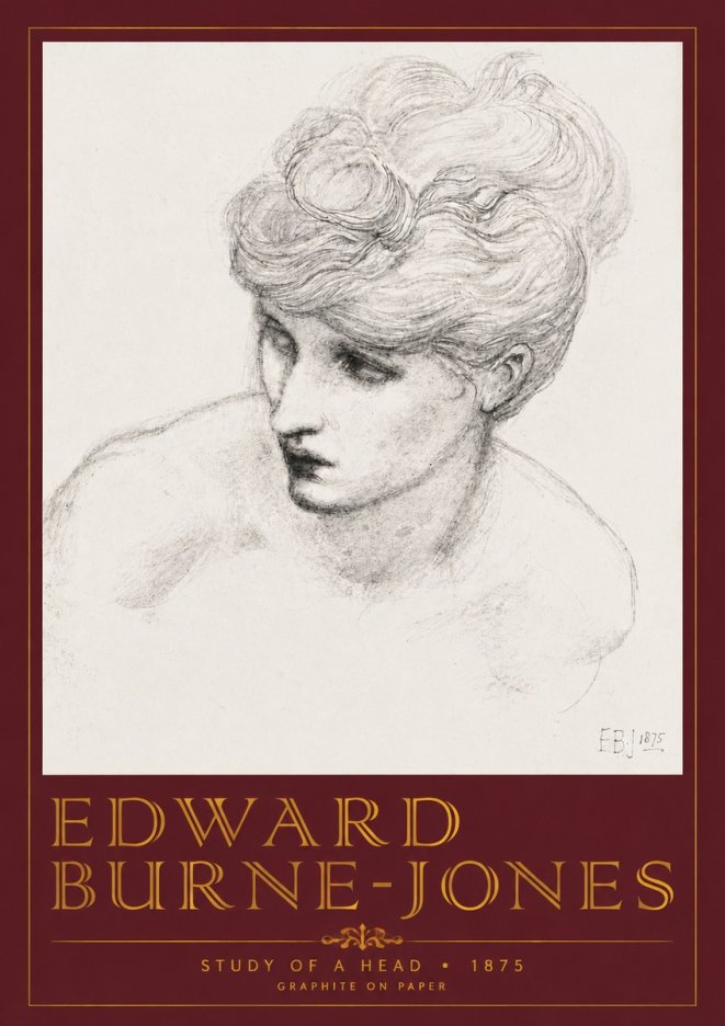 Edward Burne-Jones Study of a Head No4 - Plakat