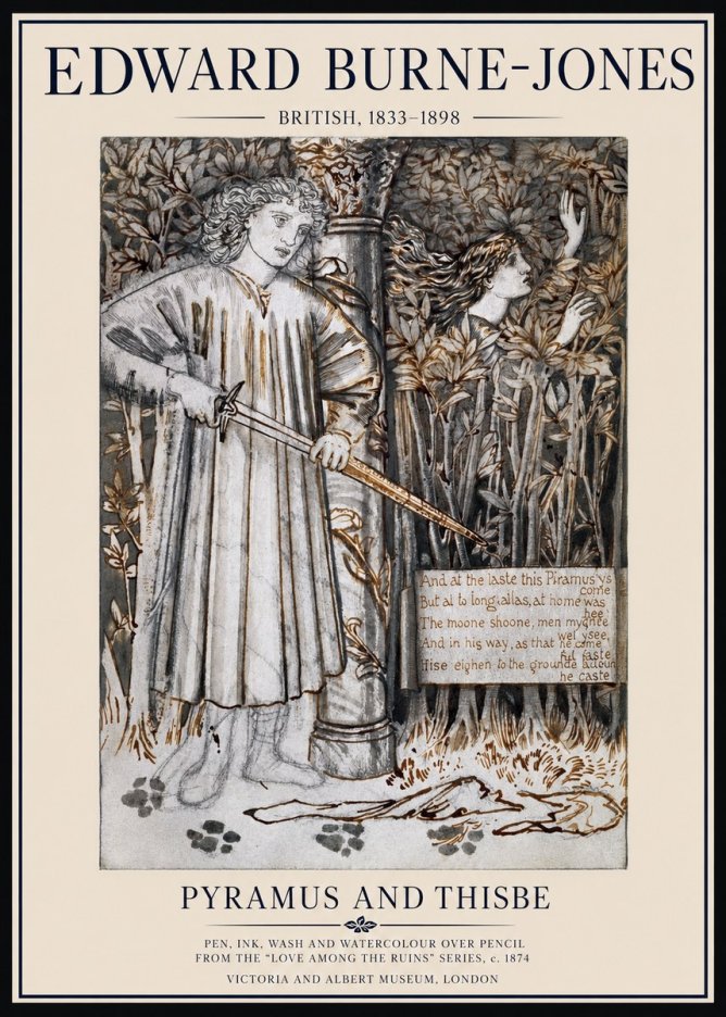 Edward Burne-Jones Pyramus and Thisbe No1 - Plakat