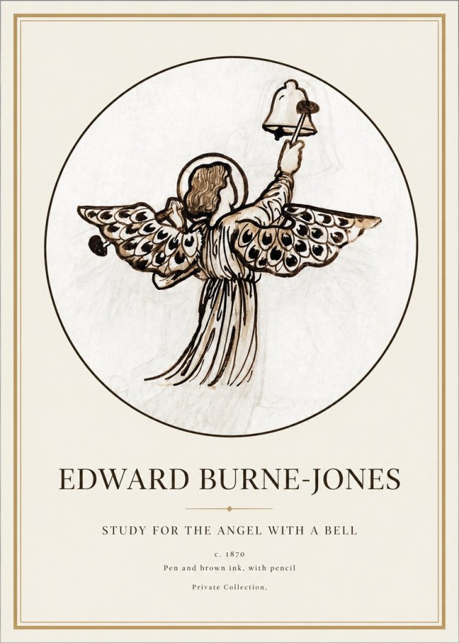 Edward Burne-Jones Study for the Angel with a Bell No1 - Plakat