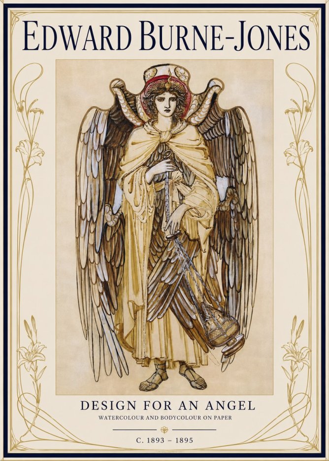 Edward Burne-Jones Design for an Angel No1 - Plakat