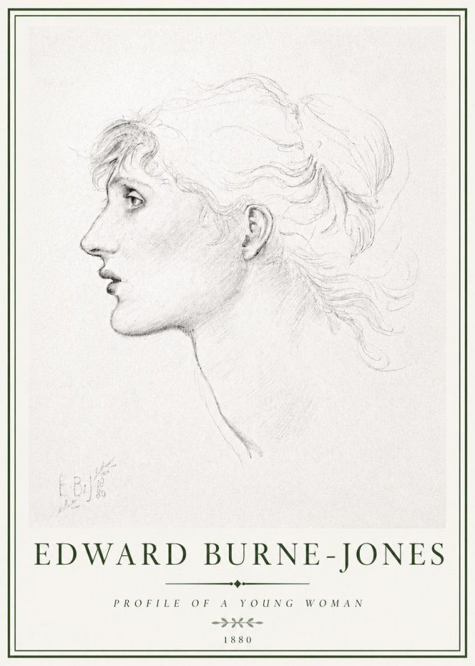 Edward Burne-Jones Profile of a Young Woman No4 - Plakat