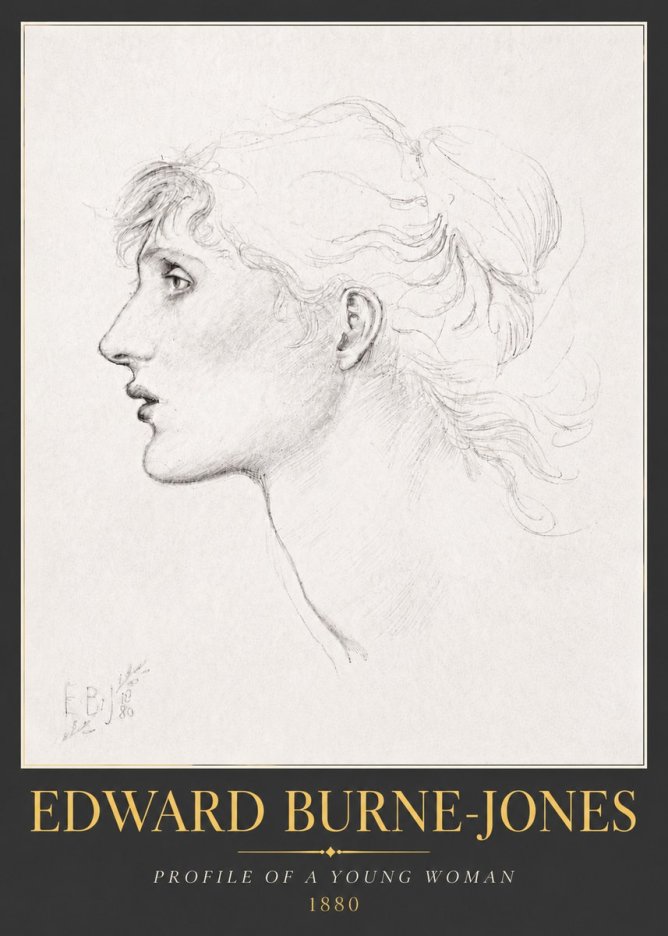 Edward Burne-Jones Profile of a Young Woman No5 - Plakat