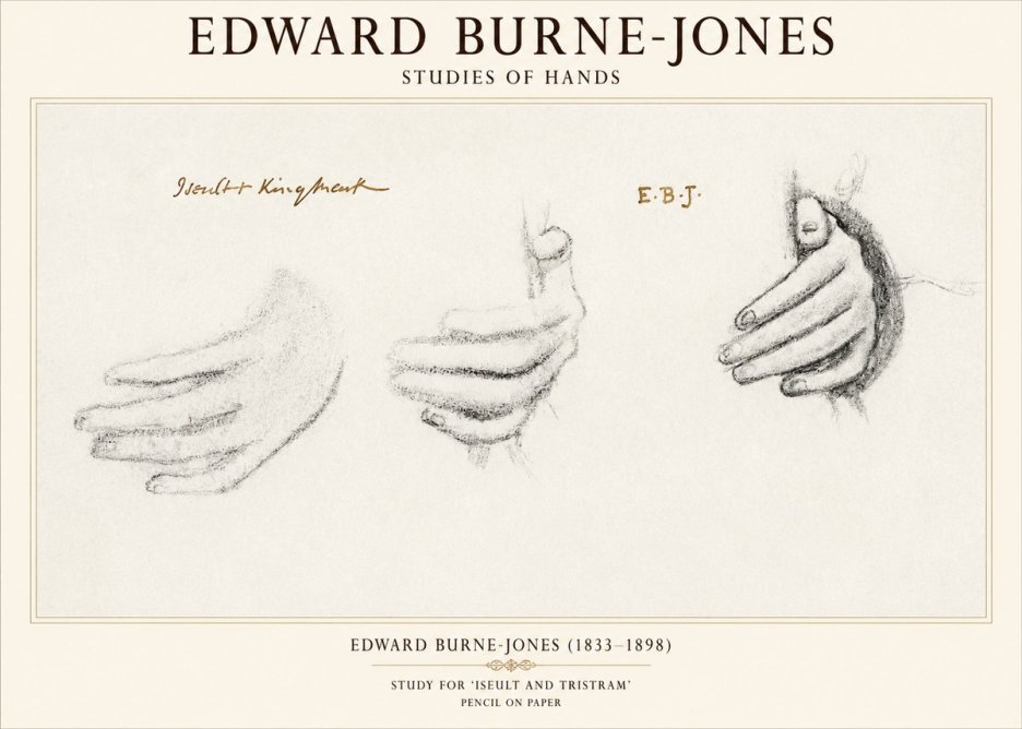 Edward Burne-Jones Study for 'Iseult and Tristram' No1 - Plakat