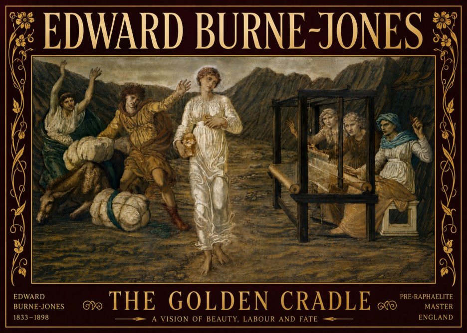 Edward Burne-Jones The Golden Cradle No6 - Plakat