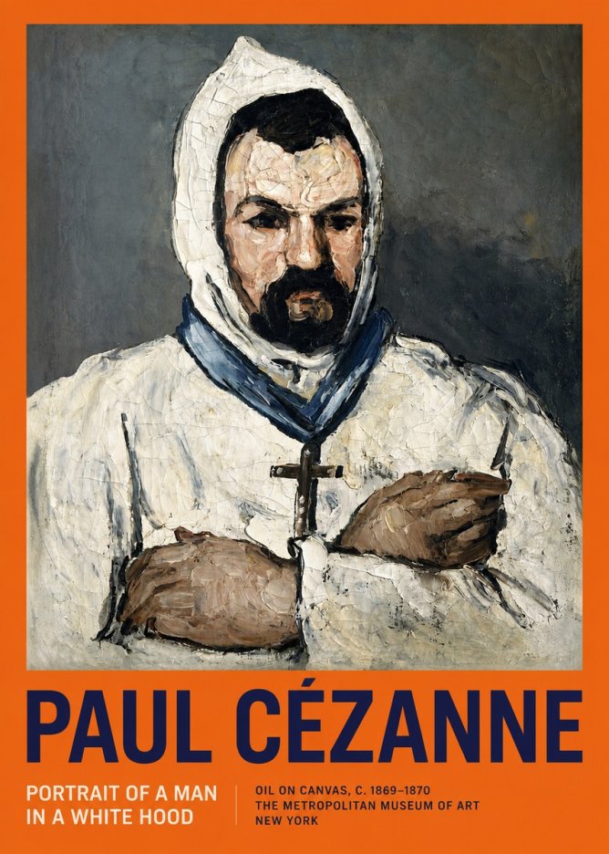 Paul Cézanne Portrait of a Man in a White Hood No2 - Plakat
