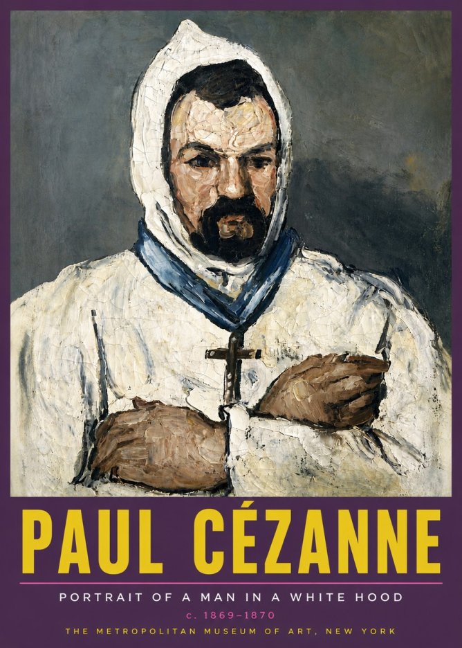 Paul Cézanne Portrait of a Man in a White Hood No5 - Plakat