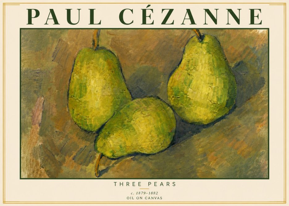 Paul Cézanne Three Pears No6 - Plakat