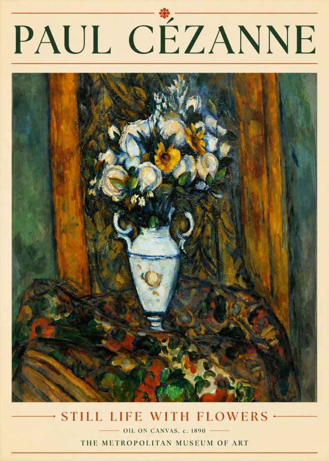 Paul Cézanne Still Life with Flowers No3 - Plakat