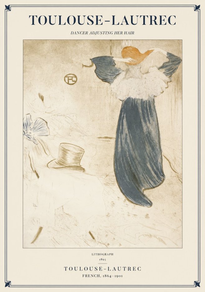 Toulouse-Lautrec Dancer Adjusting Her Hair No1 - Plakat