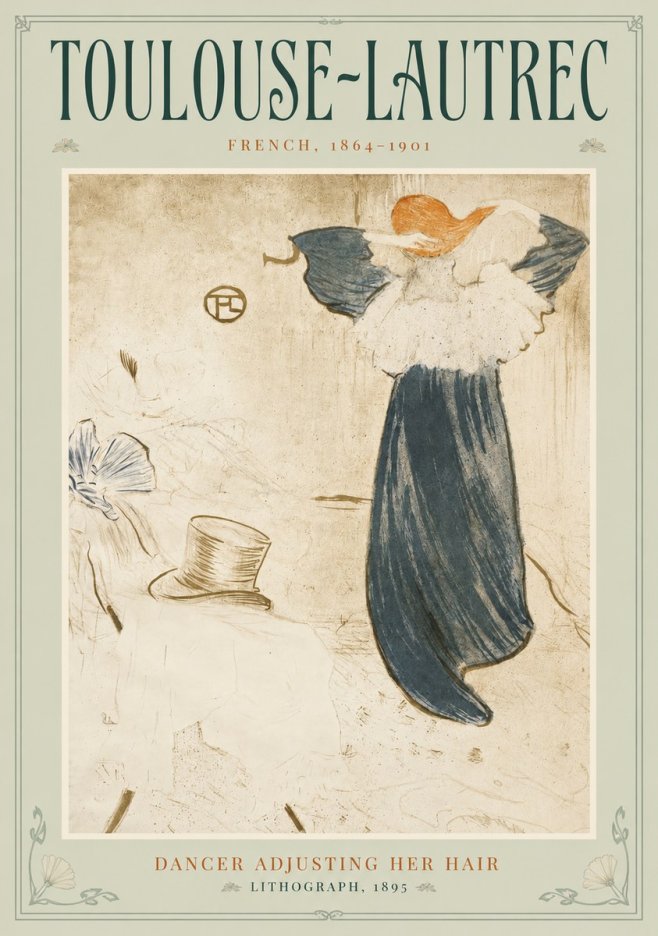 Toulouse-Lautrec Dancer Adjusting Her Hair No3 - Plakat