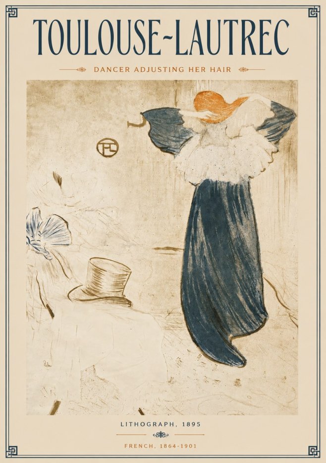 Toulouse-Lautrec Dancer Adjusting Her Hair No5 - Plakat