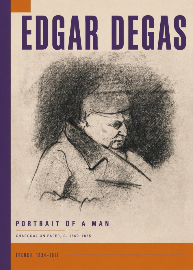 Edgar Degas Portrait of a Man No6 - Plakat